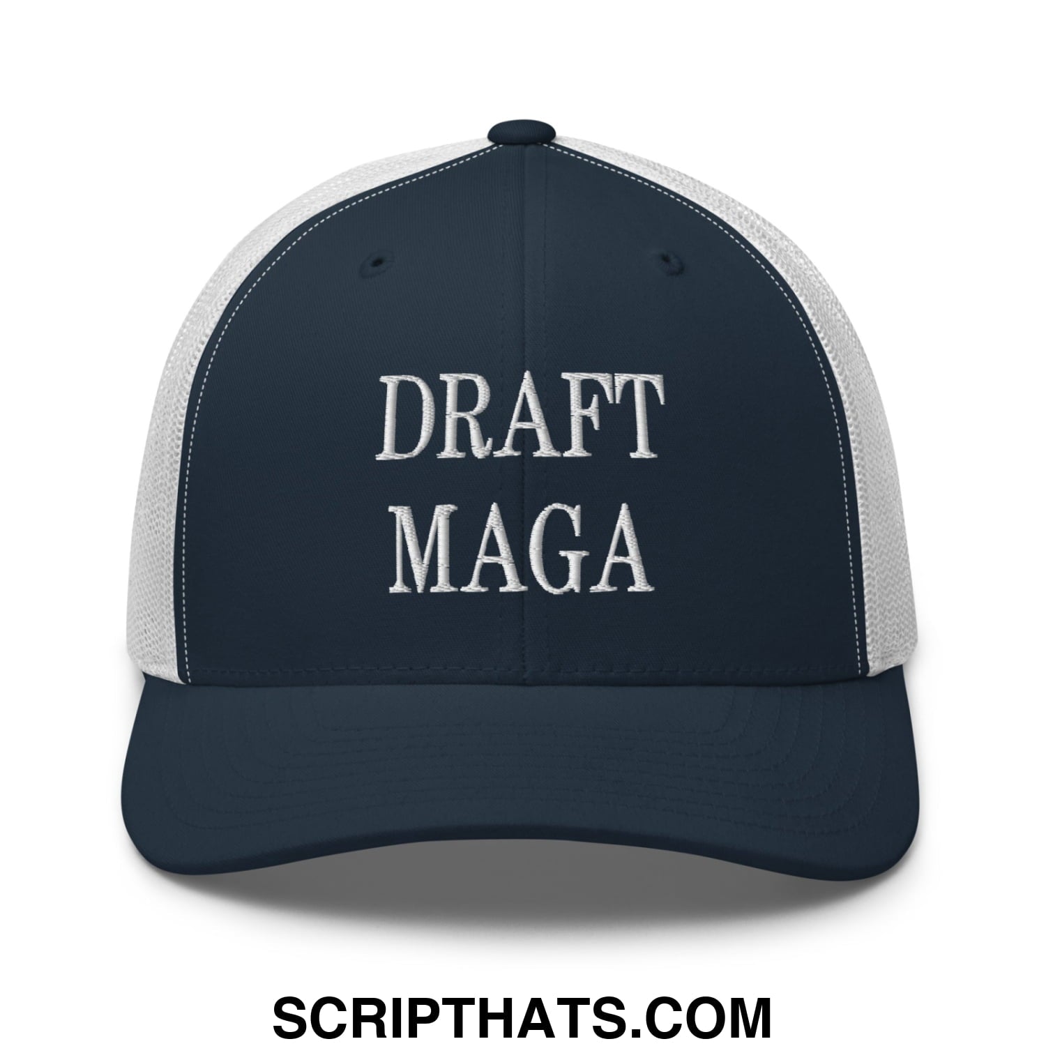 Draft MAGA Embroidered Mesh Trucker Hat Navy White