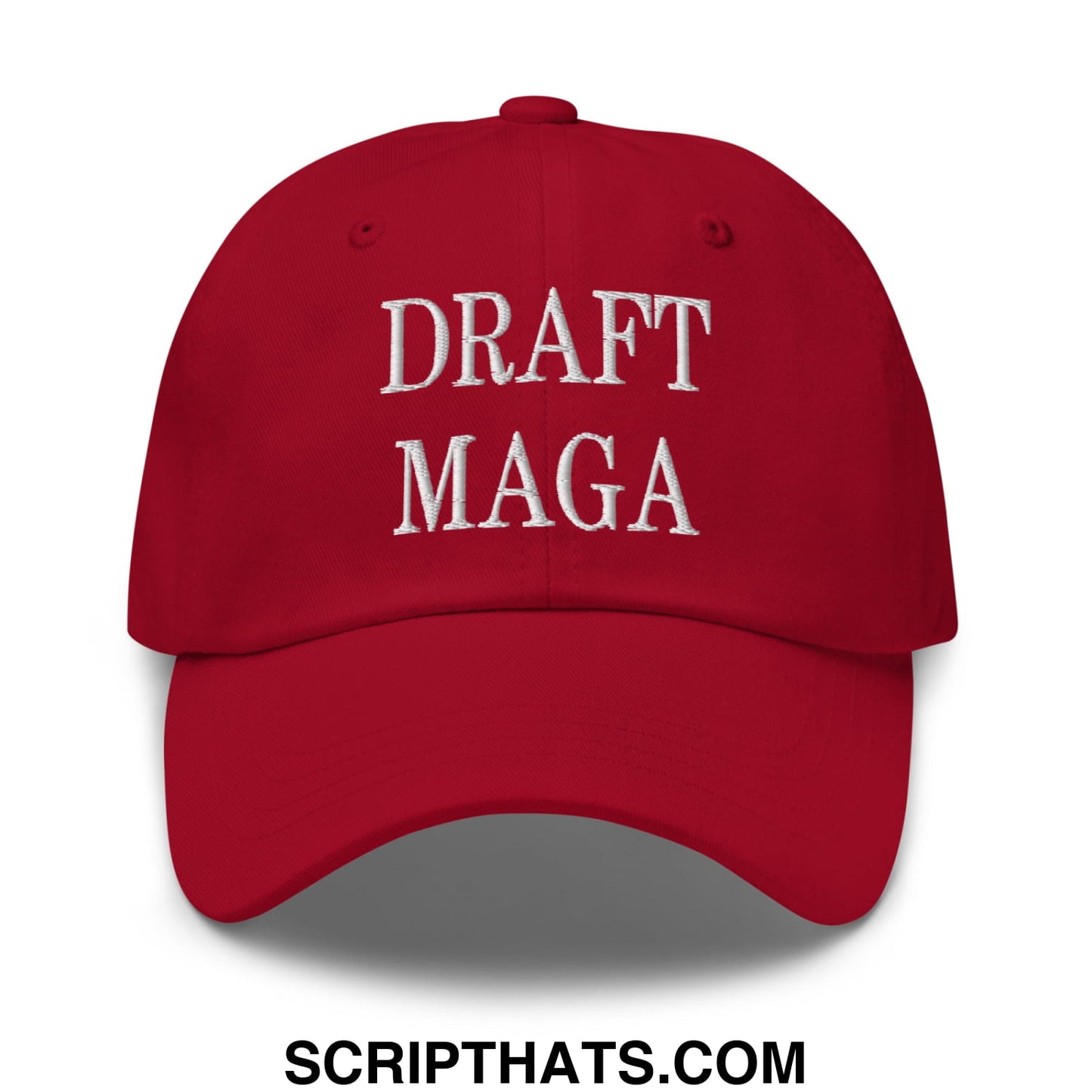Draft MAGA Embroidered Unstructured Dad Hat Cranberry