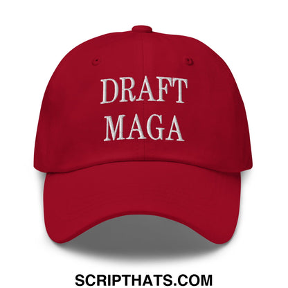 Draft MAGA Embroidered Unstructured Dad Hat Cranberry