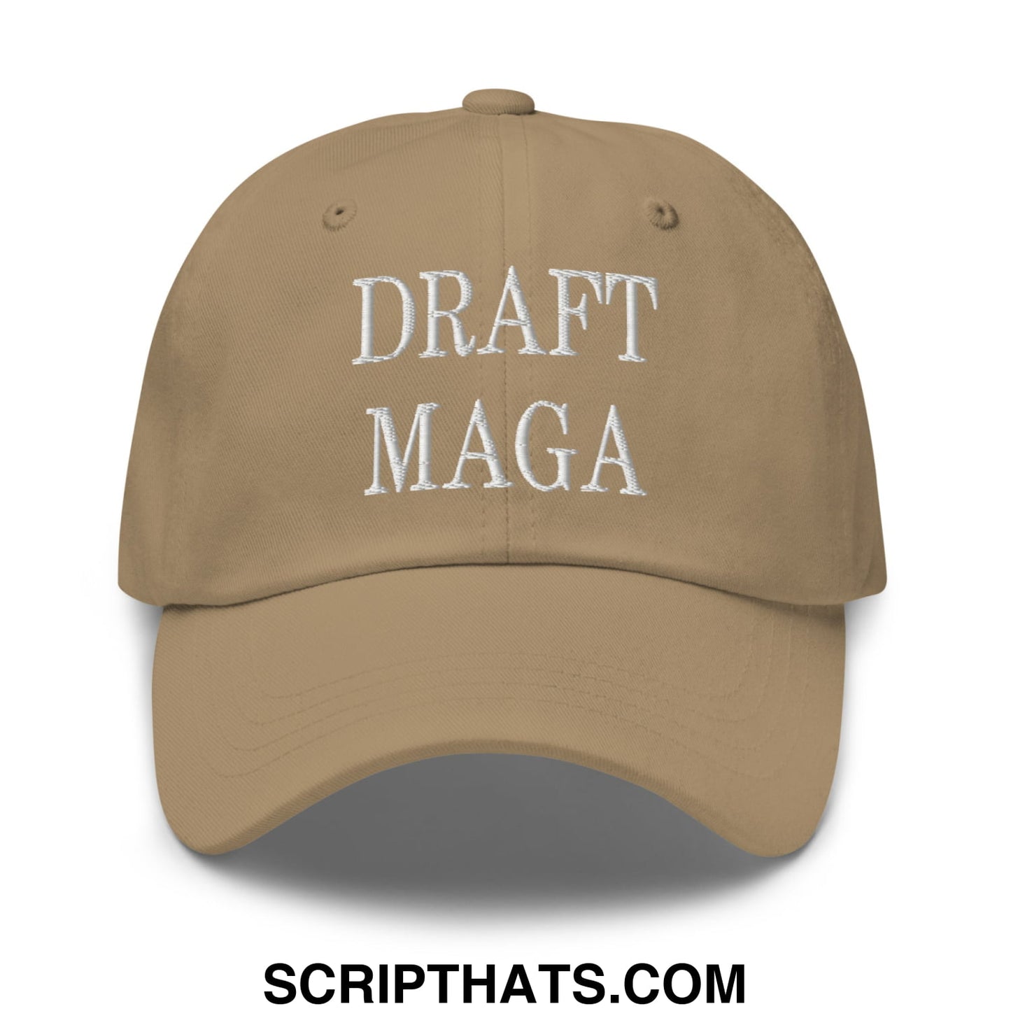 Draft MAGA Embroidered Unstructured Dad Hat Khaki