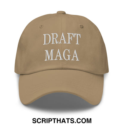 Draft MAGA Embroidered Unstructured Dad Hat Khaki
