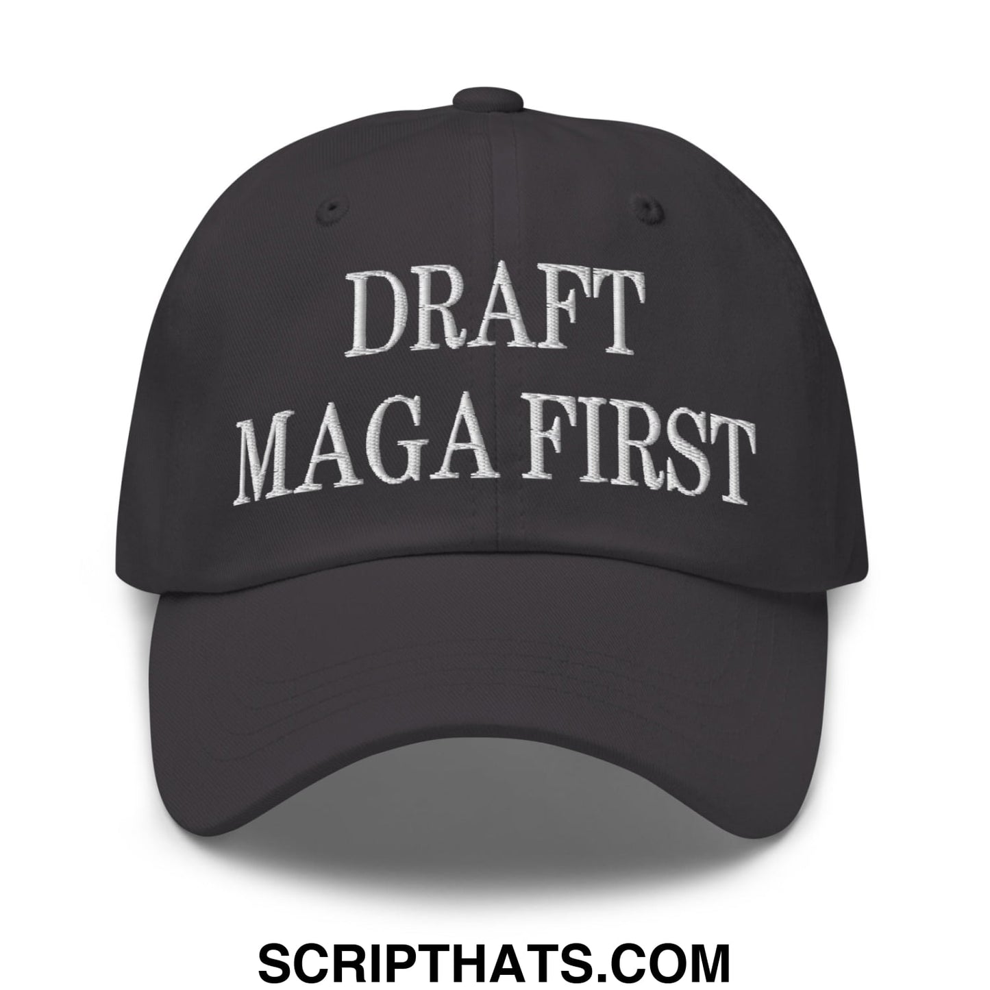 Draft MAGA First Embroidered Unstructured Dad Hat Dark Grey