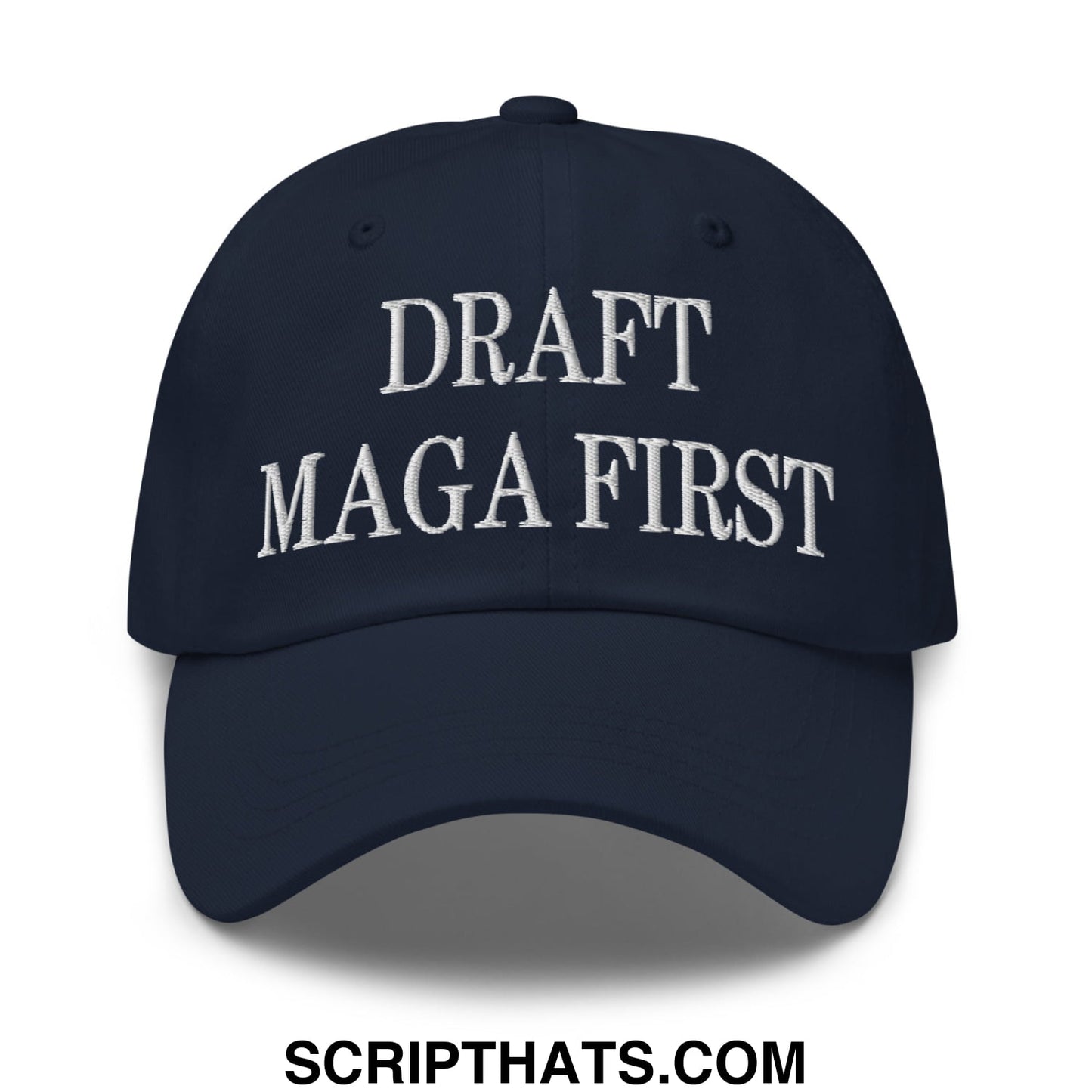 Draft MAGA First Embroidered Unstructured Dad Hat Navy