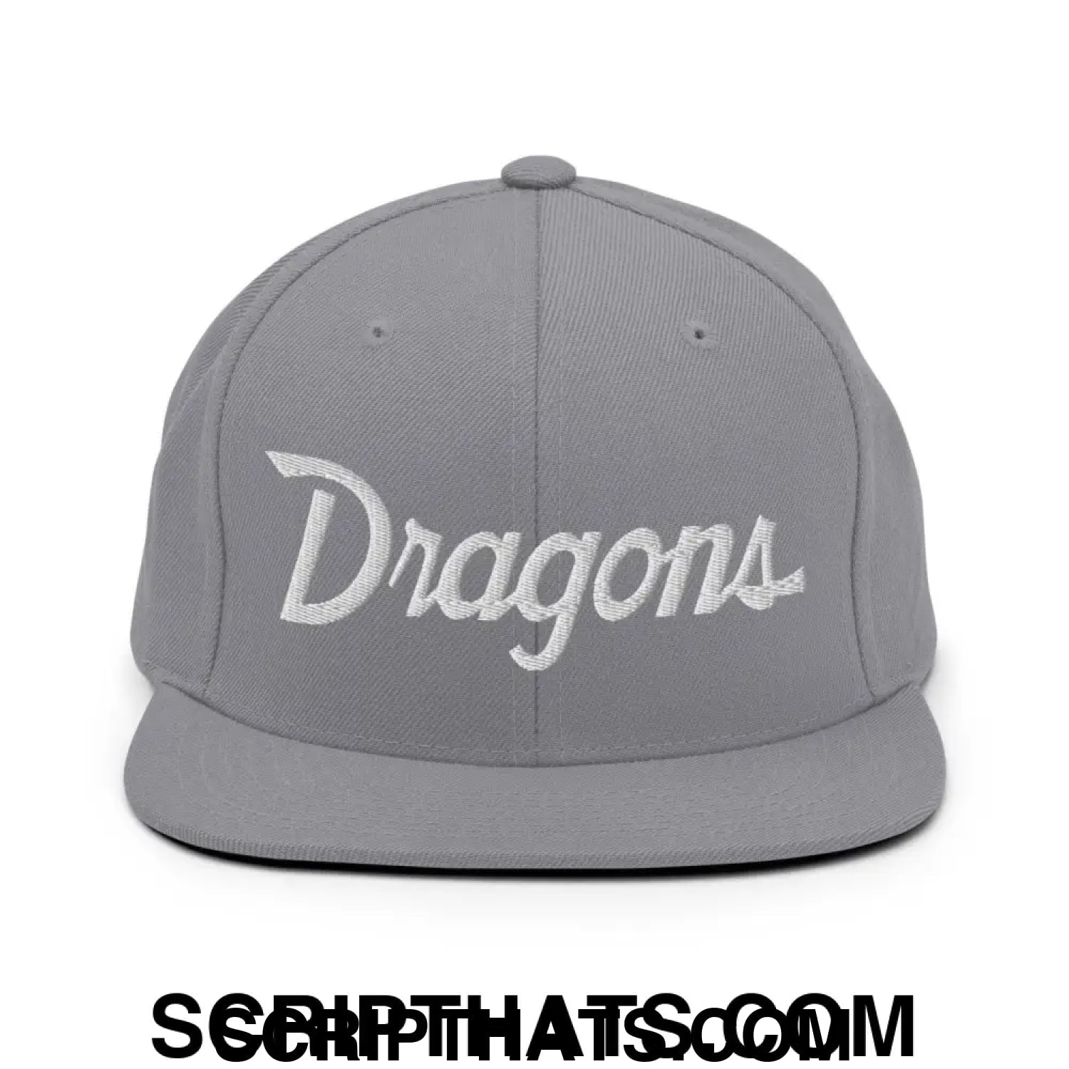 Dragons School Mascot Snapback Hat Heather Grey