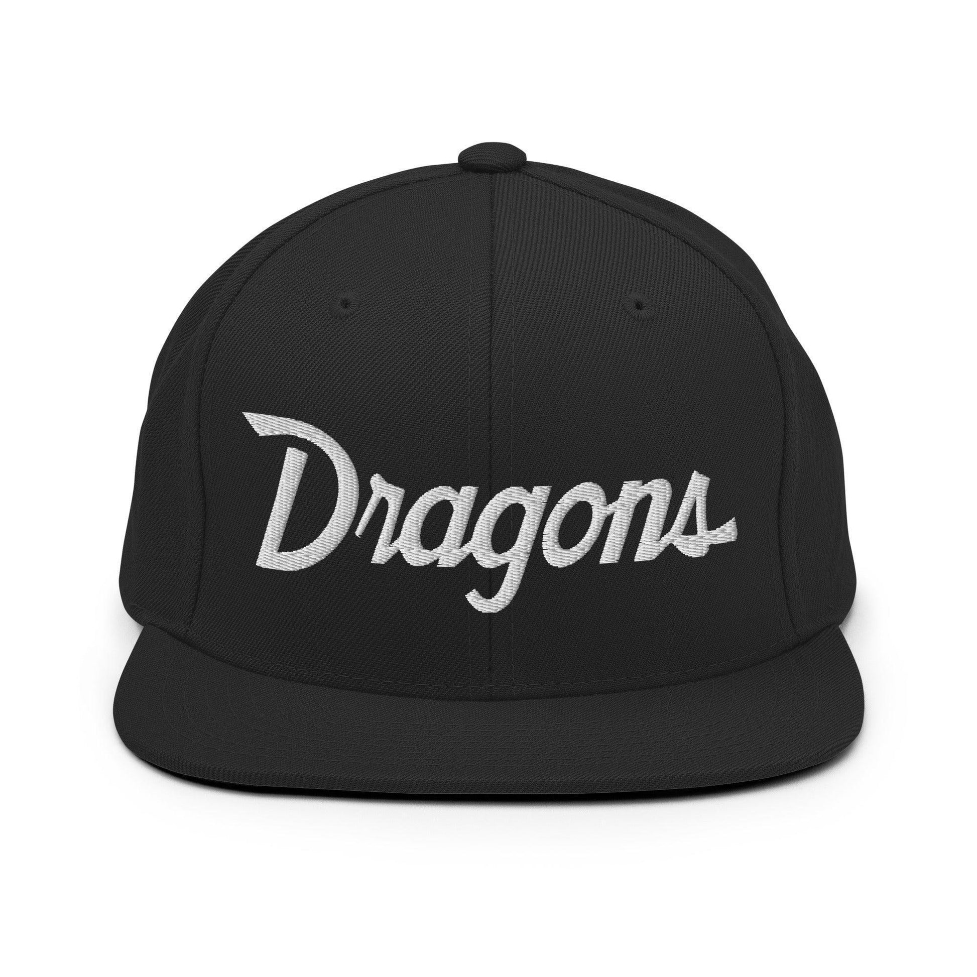 Dragons School Mascot Snapback Hat Black