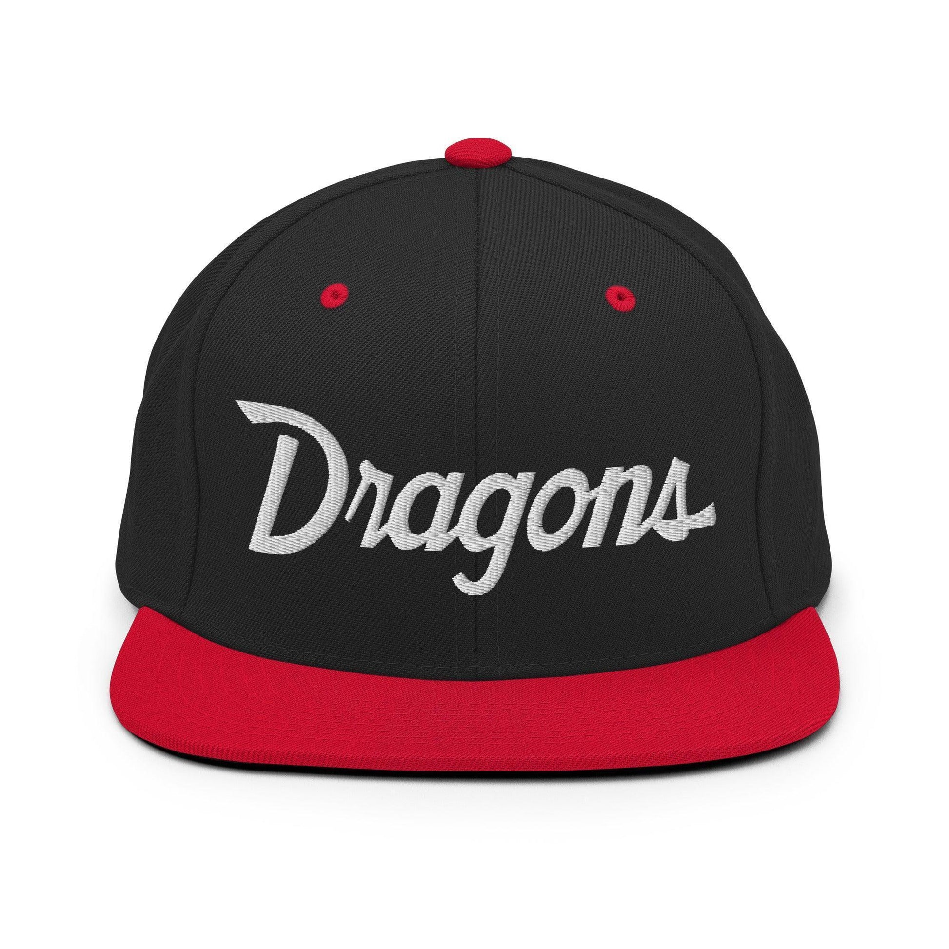 Dragons School Mascot Snapback Hat Black/ Red