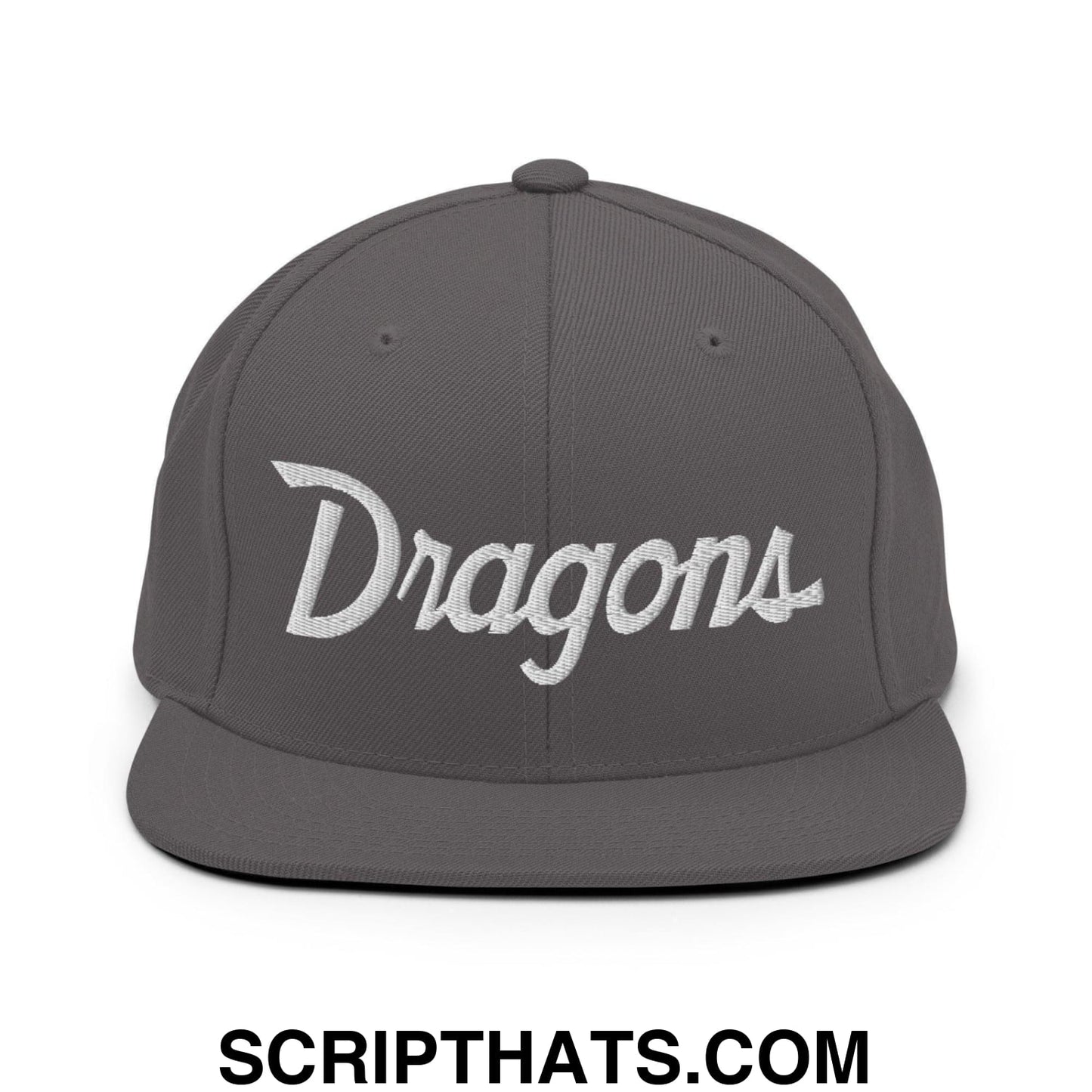 Dragons School Mascot Snapback Hat Dark Grey
