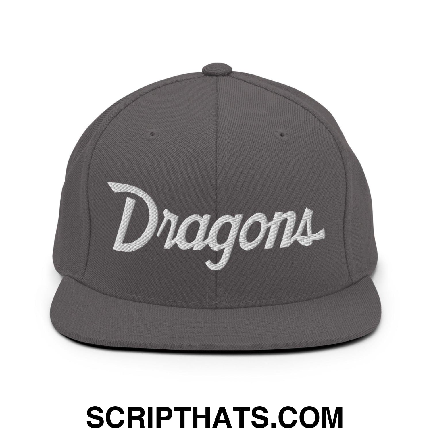 Dragons School Mascot Snapback Hat Dark Grey