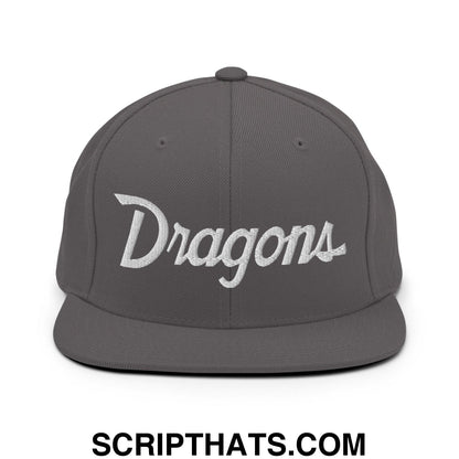 Dragons School Mascot Snapback Hat Dark Grey