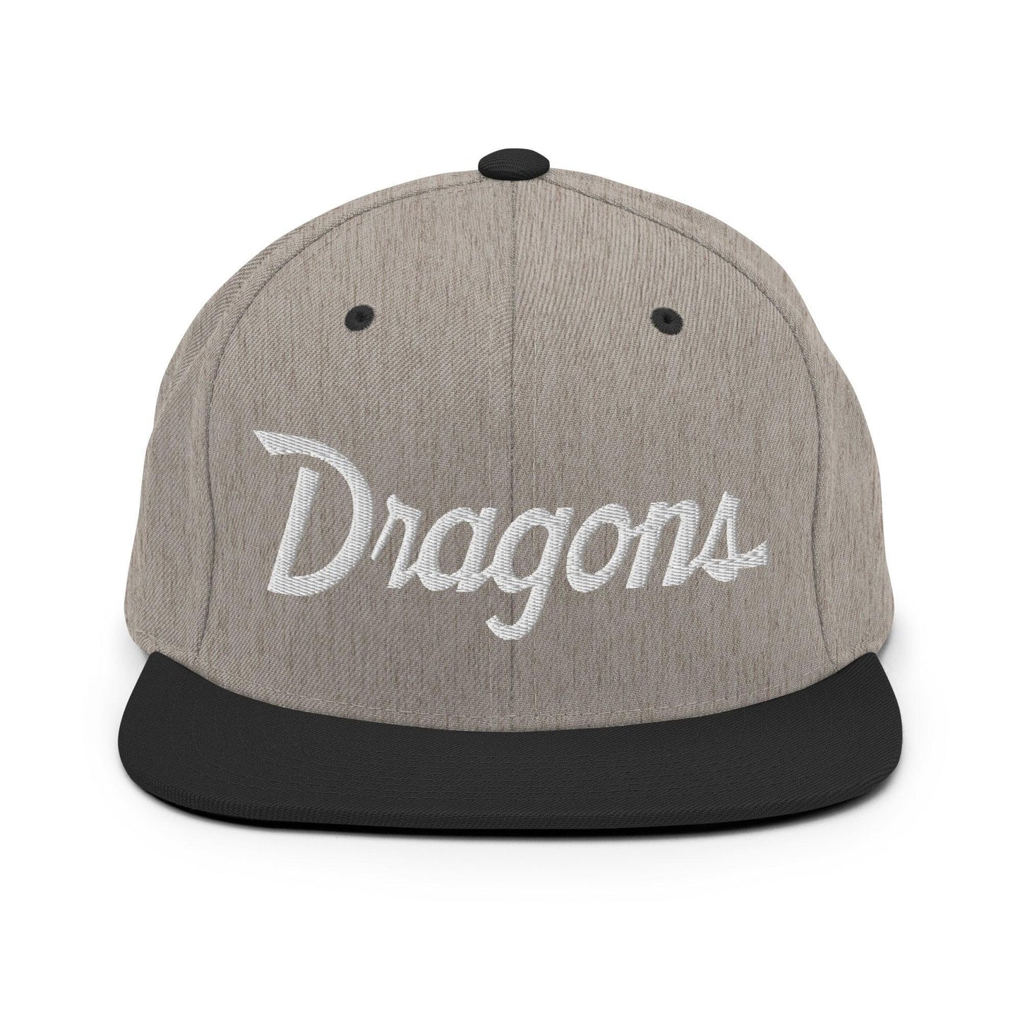 Dragons School Mascot Snapback Hat Heather/Black