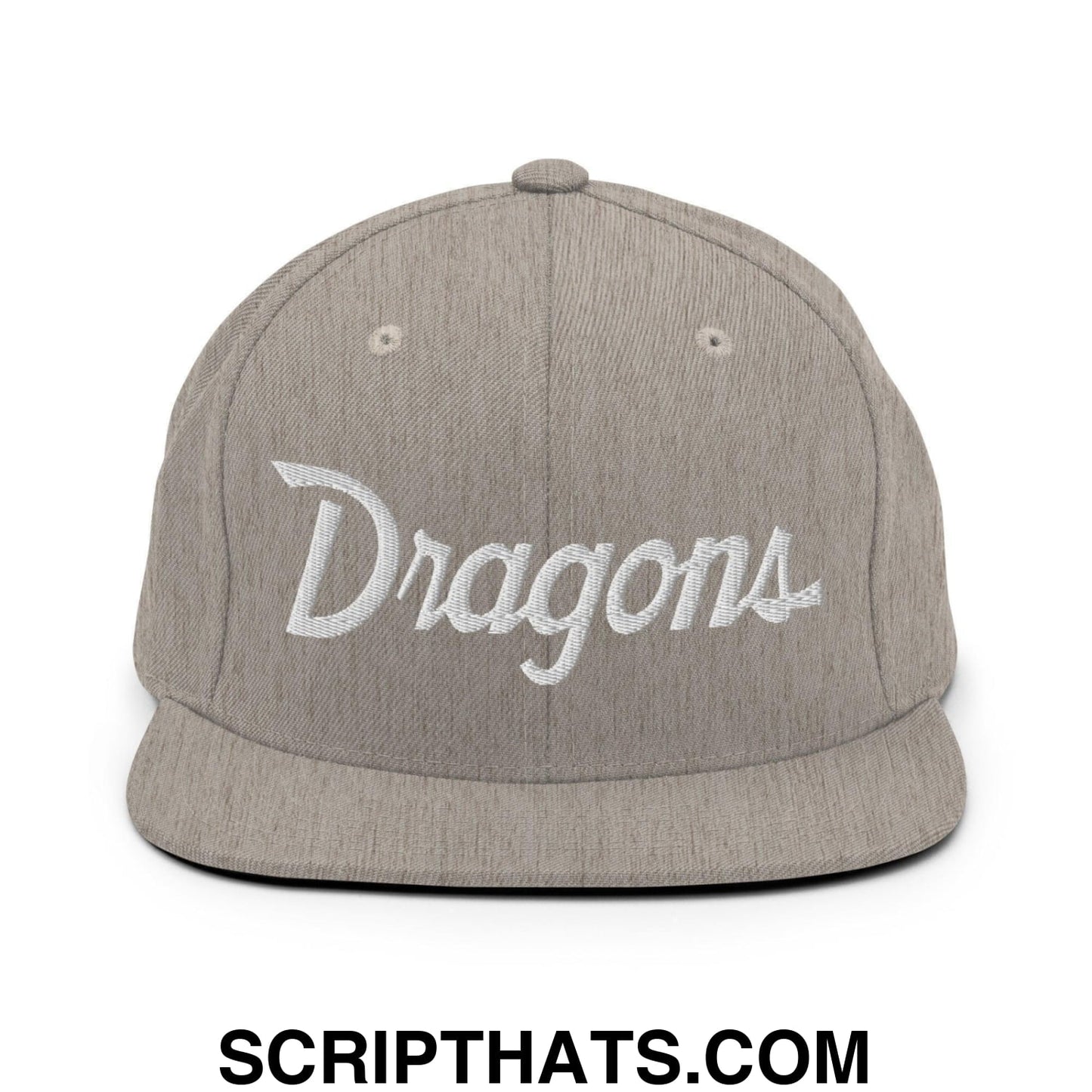 Dragons School Mascot Snapback Hat Heather Grey