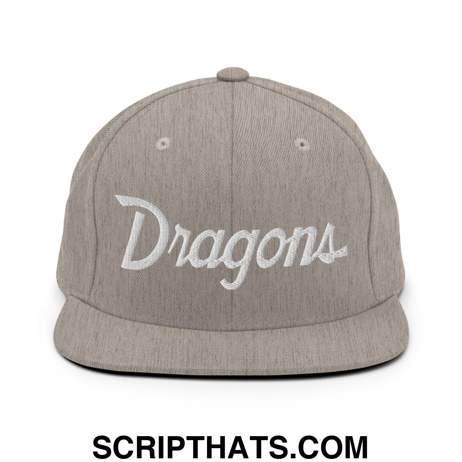 Dragons School Mascot Snapback Hat Heather Grey