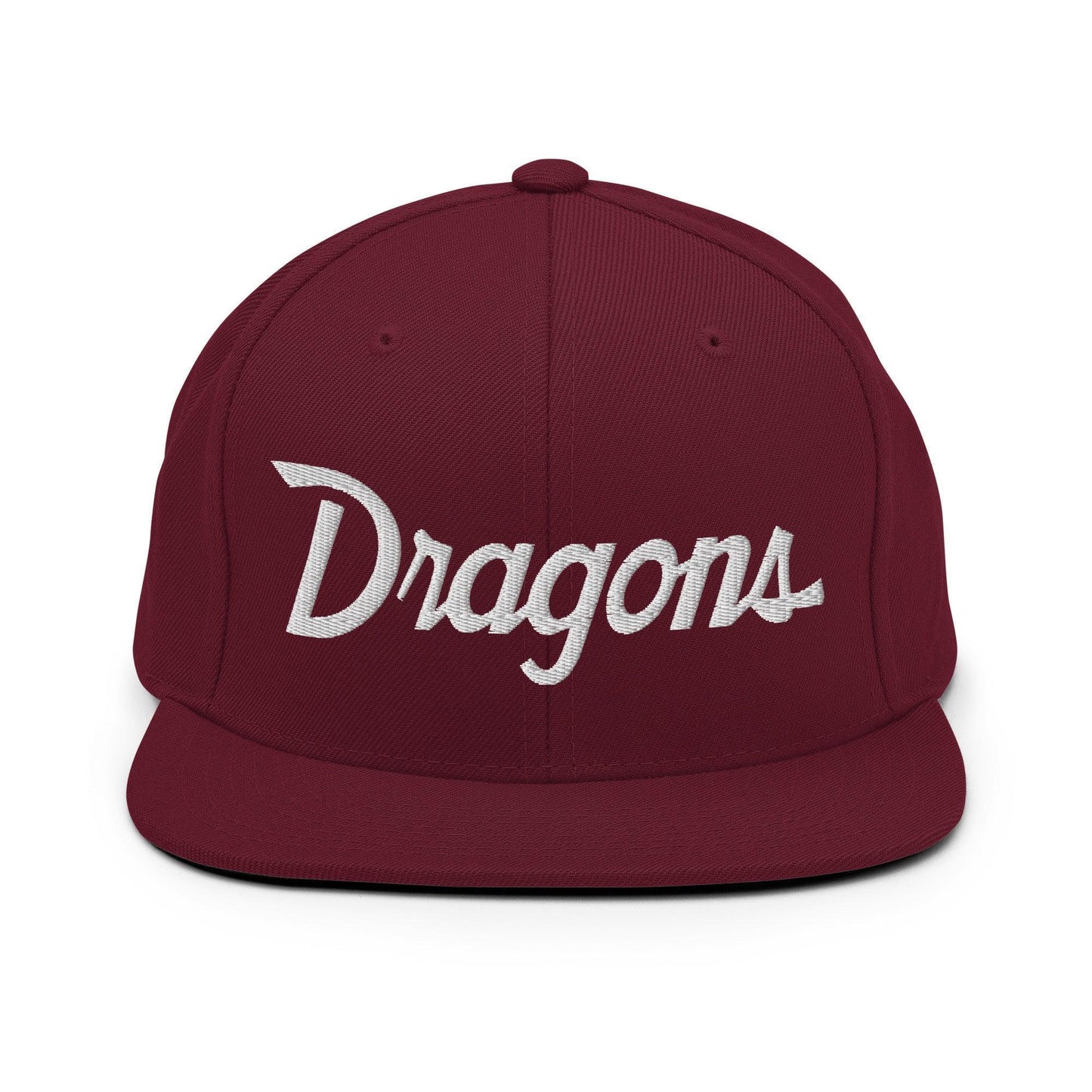 Dragons School Mascot Snapback Hat Maroon