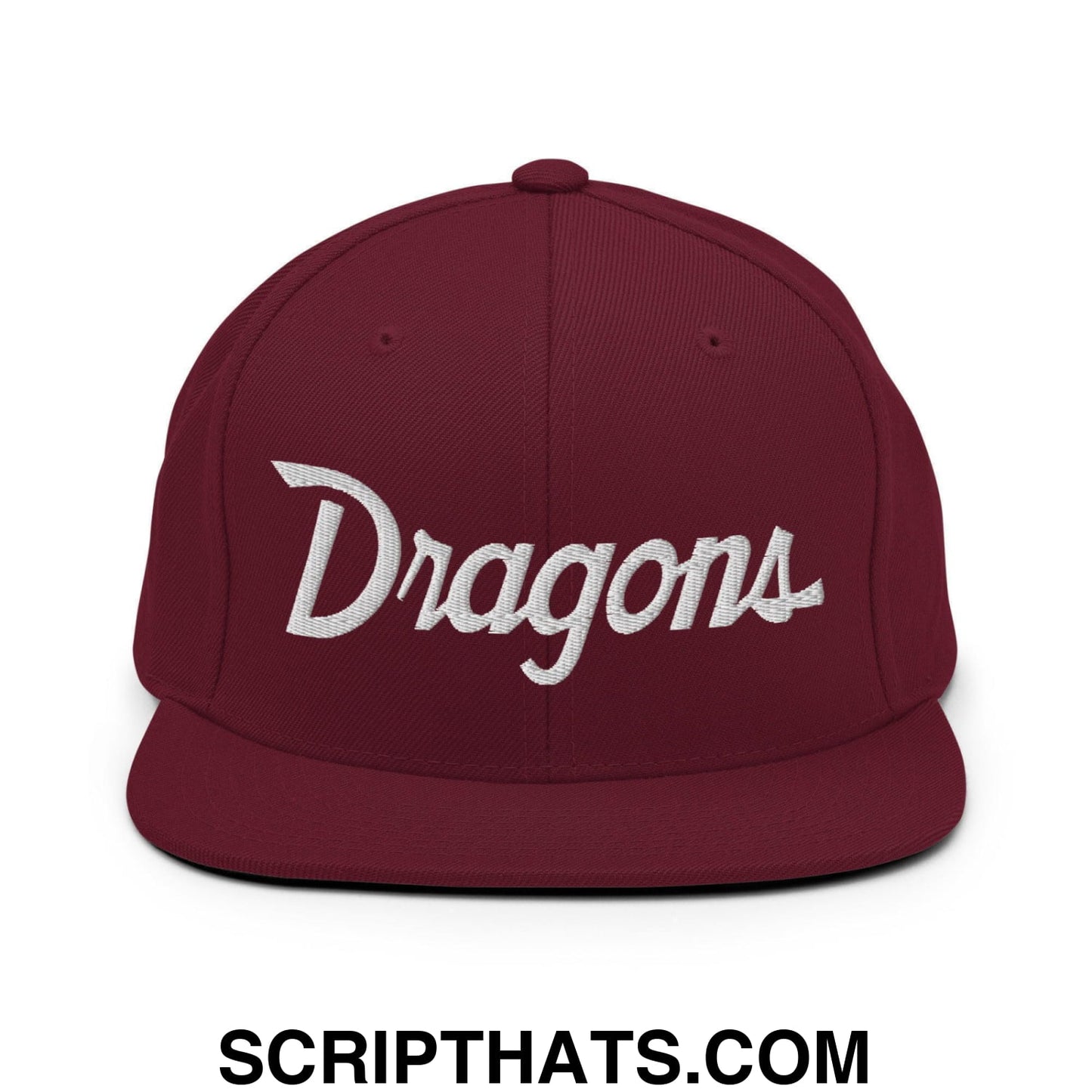 Dragons School Mascot Snapback Hat Maroon