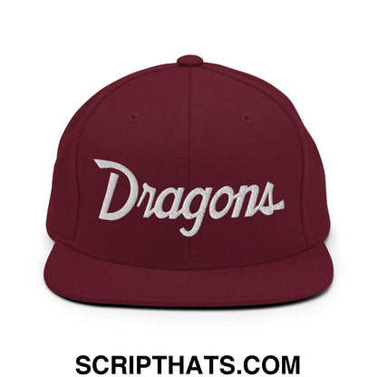 Dragons School Mascot Snapback Hat Maroon