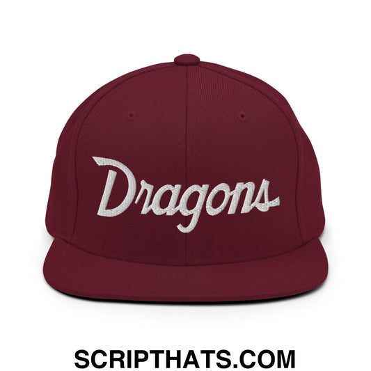 Dragons School Mascot Snapback Hat Maroon