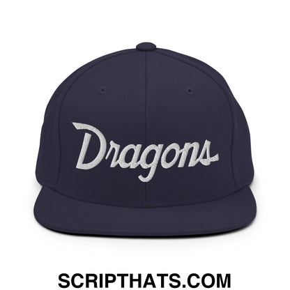 Dragons School Mascot Snapback Hat Navy