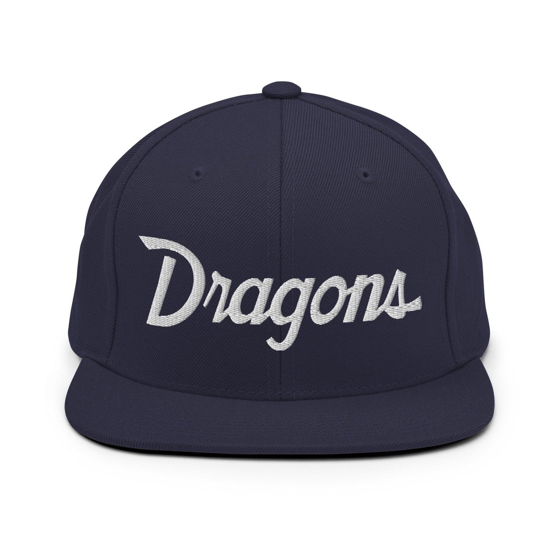 Dragons School Mascot Snapback Hat Navy