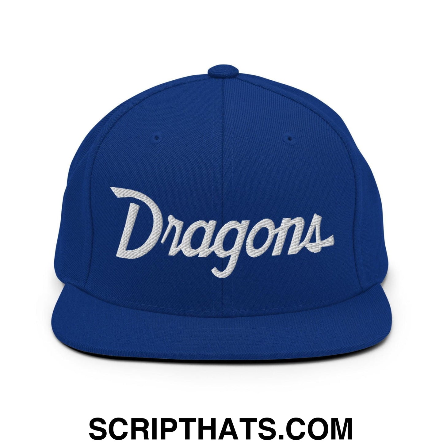 Dragons School Mascot Snapback Hat Royal Blue
