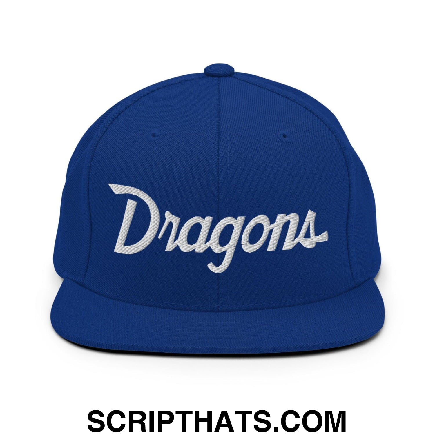Dragons School Mascot Snapback Hat Royal Blue