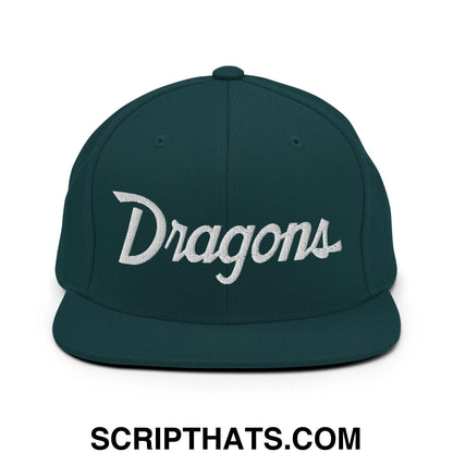 Dragons School Mascot Snapback Hat Spruce