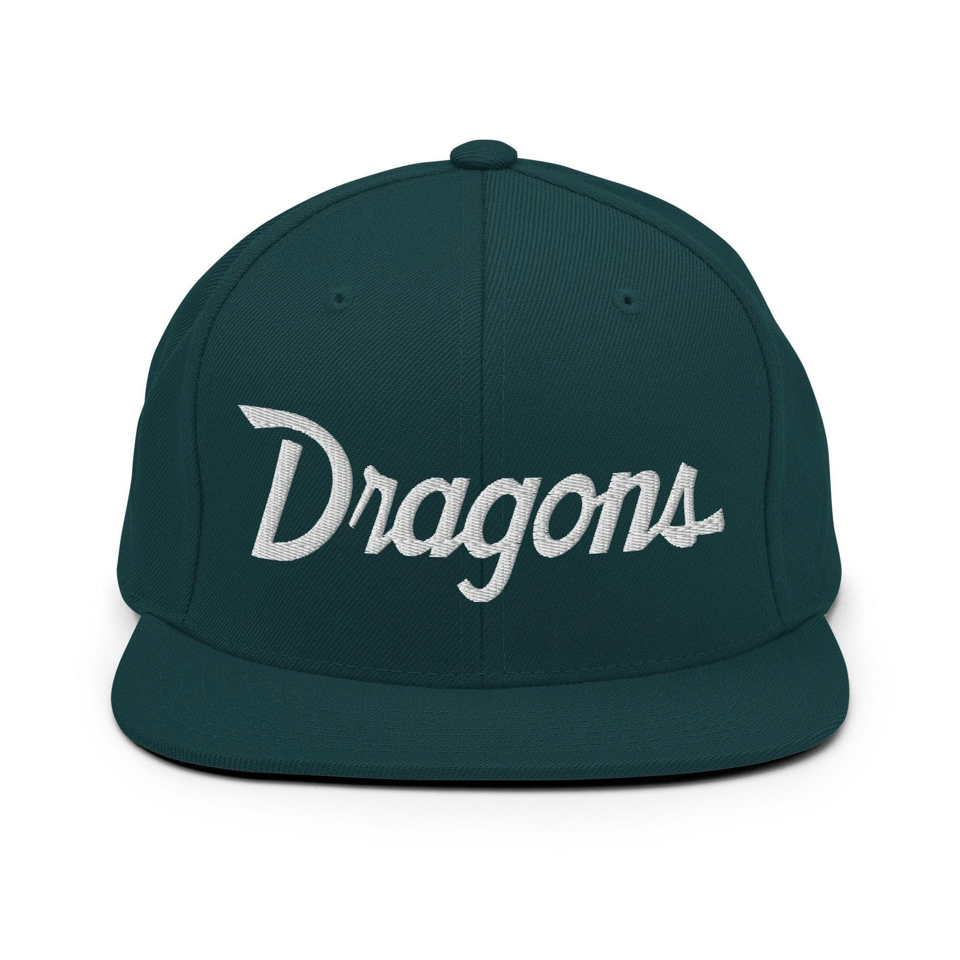 Dragons School Mascot Snapback Hat Spruce