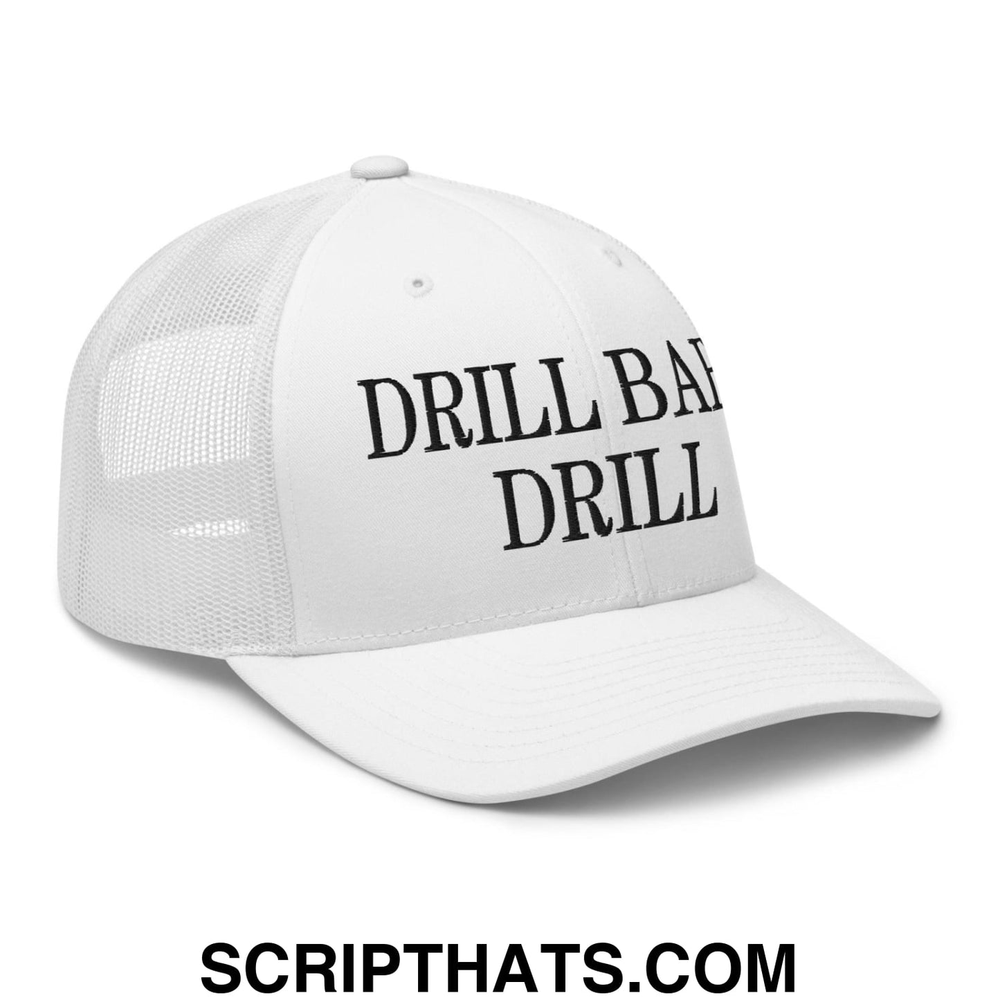 Drill Baby Drill Retro Trucker Hat White