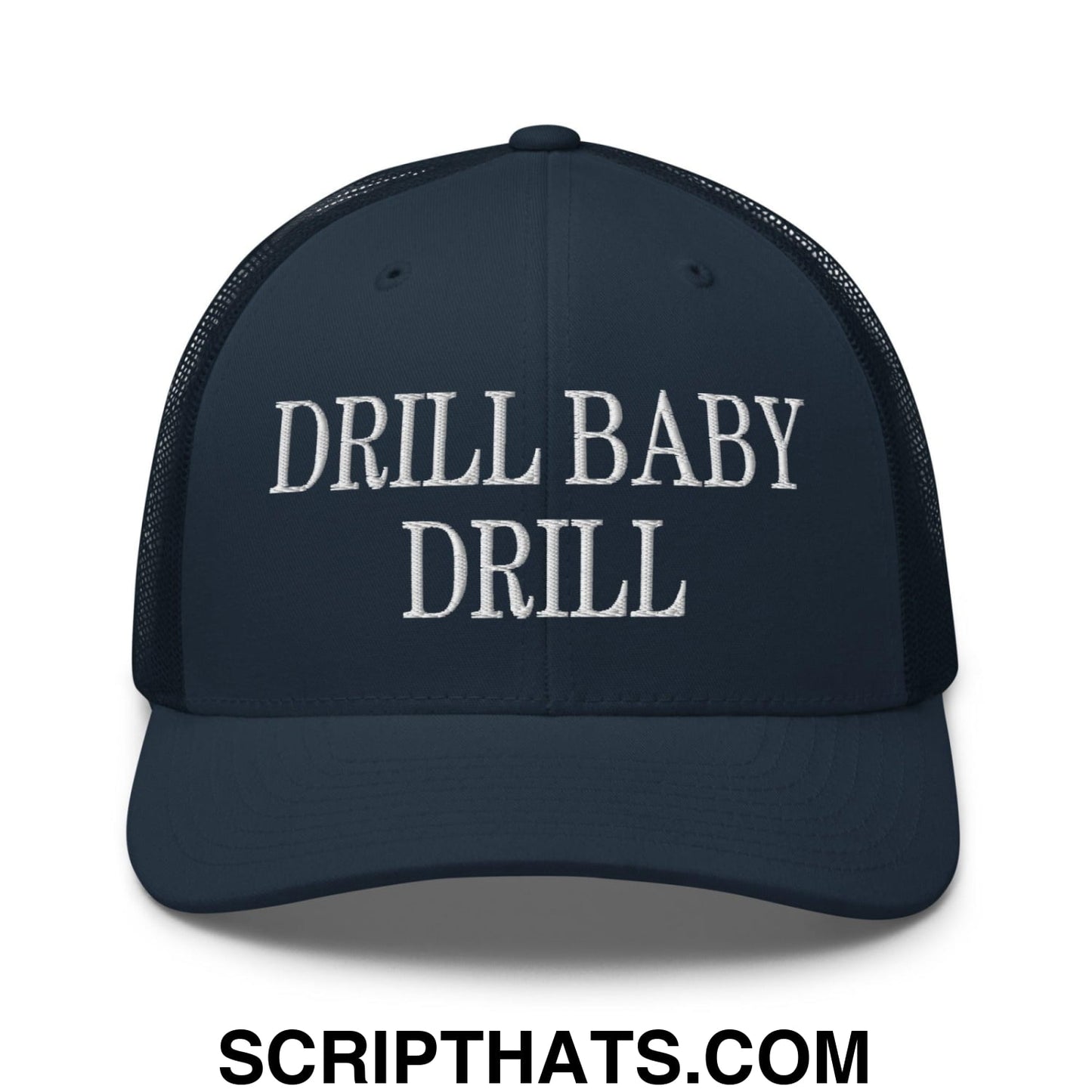 Drill Baby Drill Retro Trucker Hat Navy