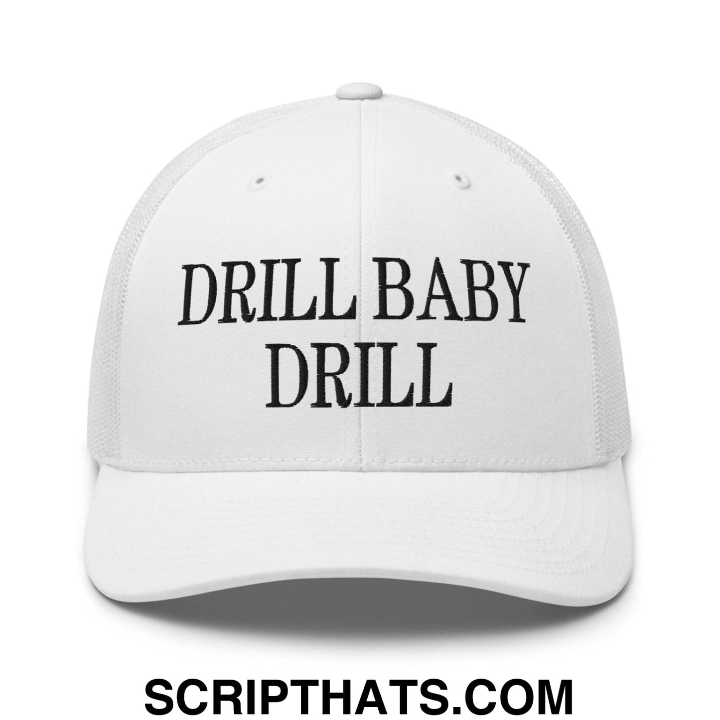 Drill Baby Drill Retro Trucker Hat White