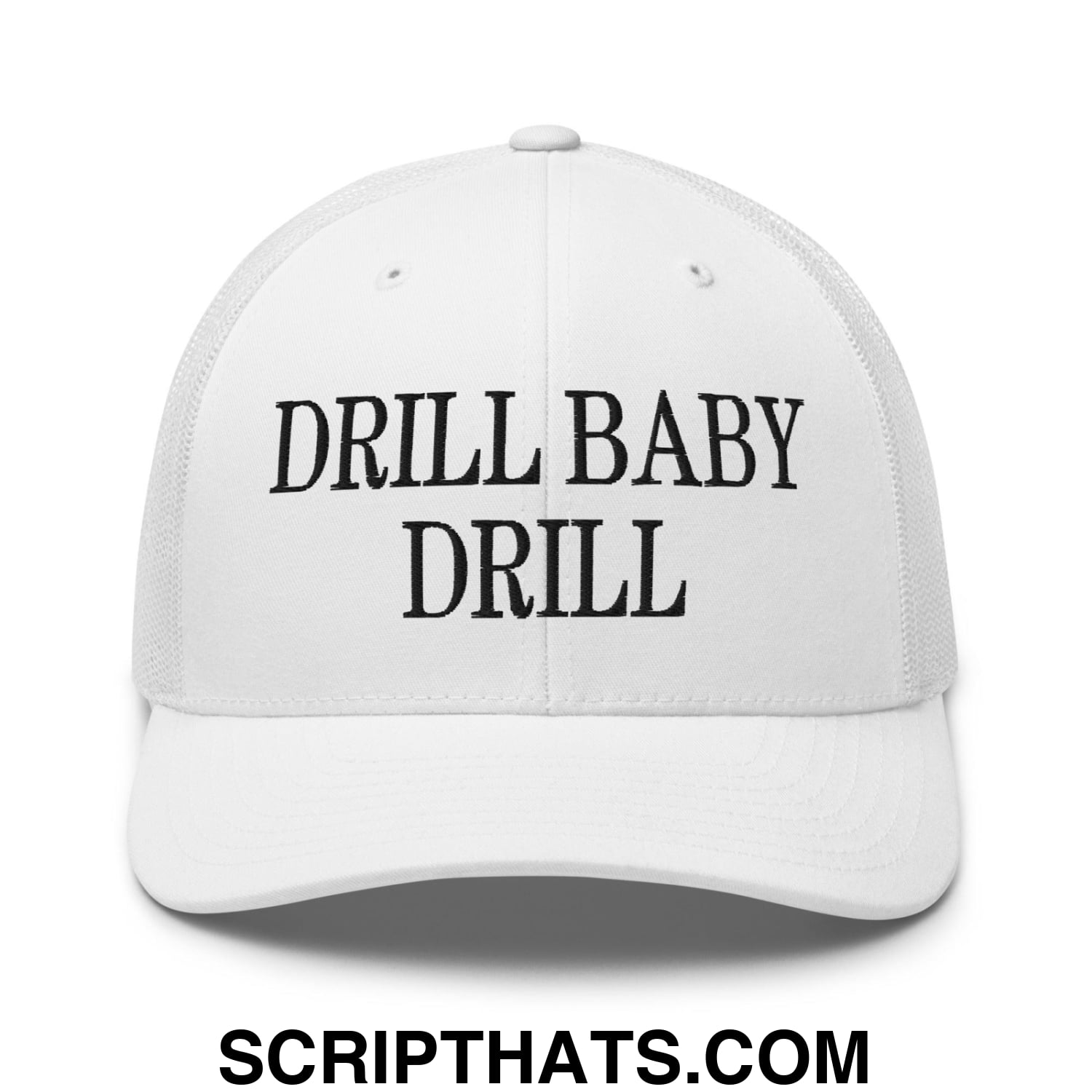 Drill Baby Drill Retro Trucker Hat White