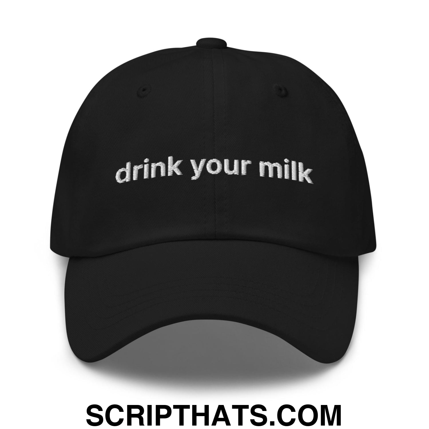 Drink Your Milk Dad Hat Black