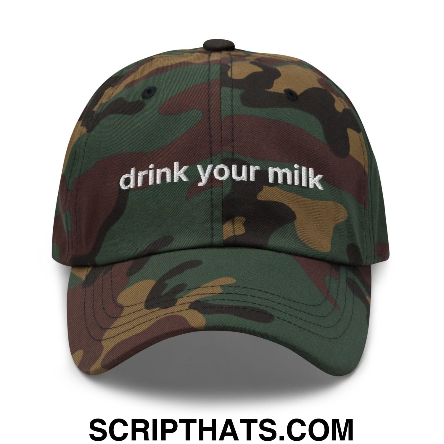Drink Your Milk Dad Hat Green Camo