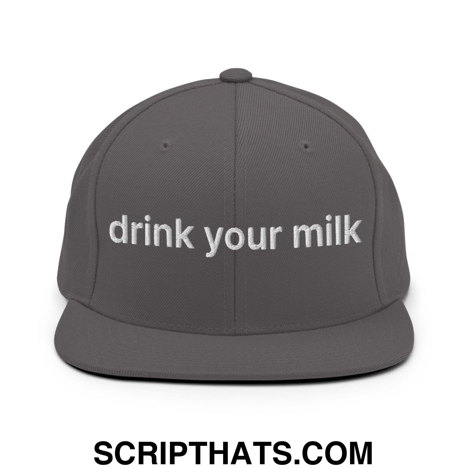 Drink Your Milk Snapback Hat Dark Grey