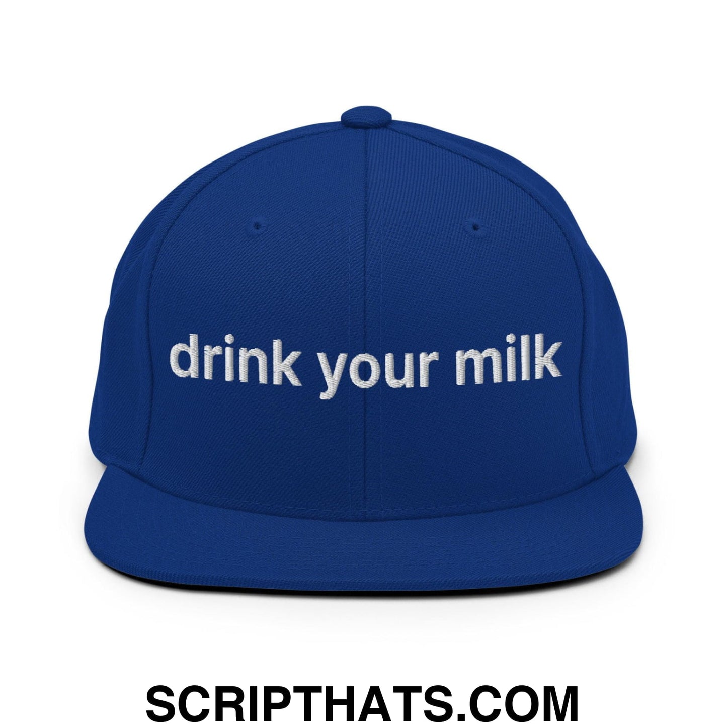 Drink Your Milk Snapback Hat Royal Blue