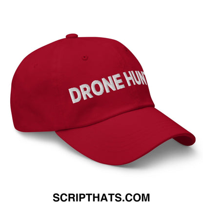 Drone Hunter Embroidered Dad Hat Cranberry