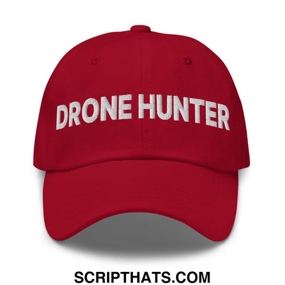 Drone Hunter Embroidered Dad Hat Cranberry