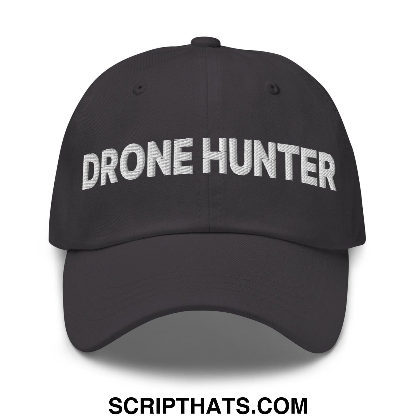 Drone Hunter Embroidered Dad Hat Dark Grey