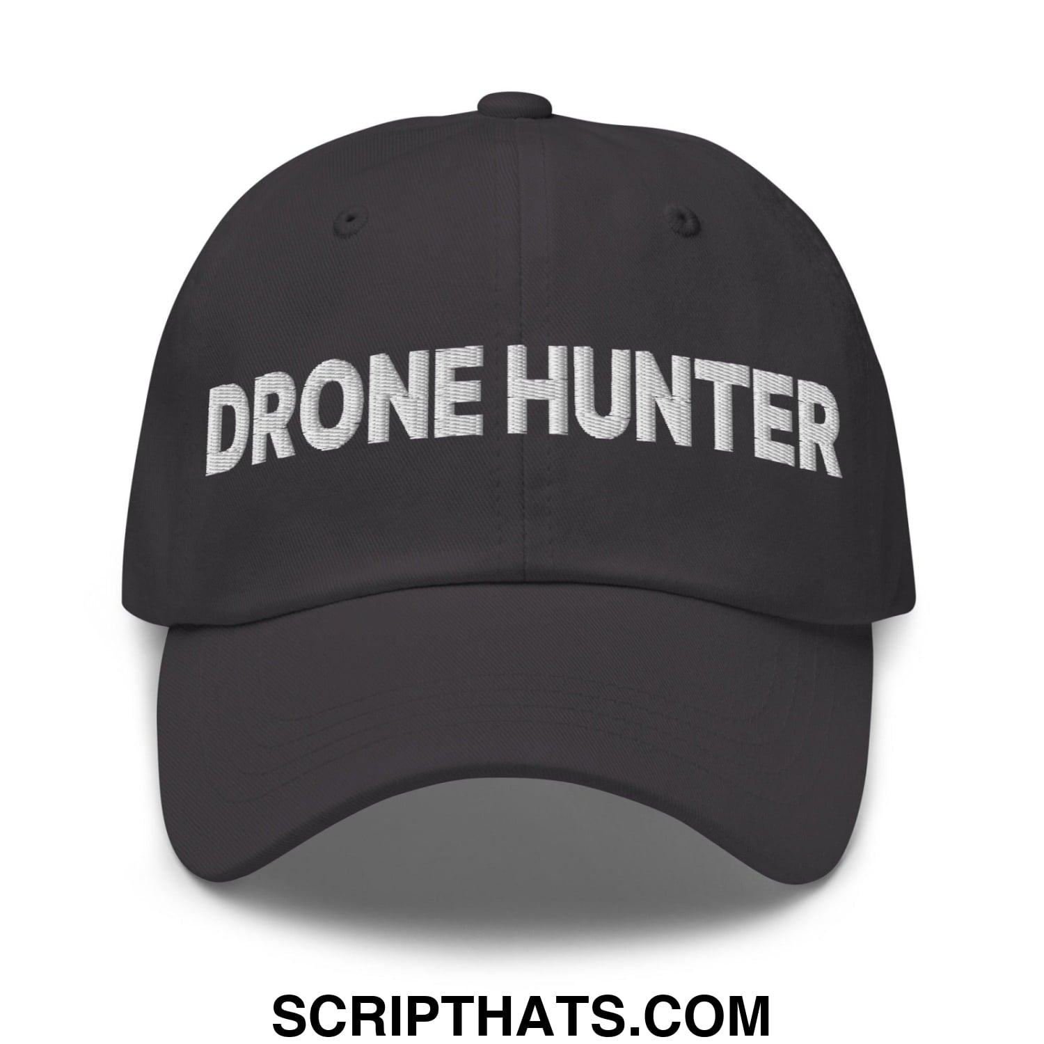 Drone Hunter Embroidered Dad Hat Dark Grey