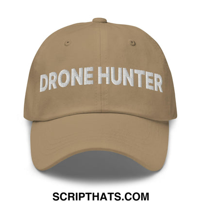 Drone Hunter Embroidered Dad Hat Khaki