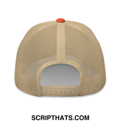 Drone Hunter Embroidered Mesh Trucker Hat Rustic Orange Khaki