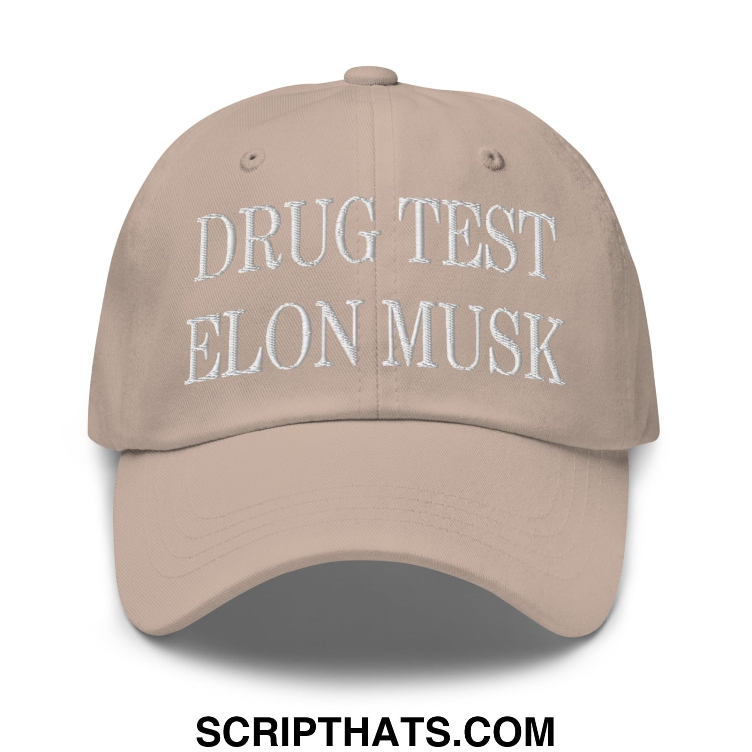 Drug Test Elon Musk Embroidered Unstructured Dad Hat Stone