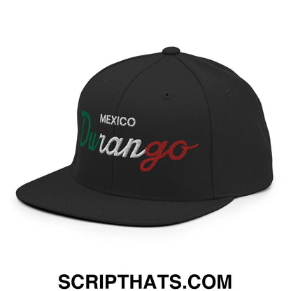 Durango Mexico Vintage Sports Script Snapback Hat Black