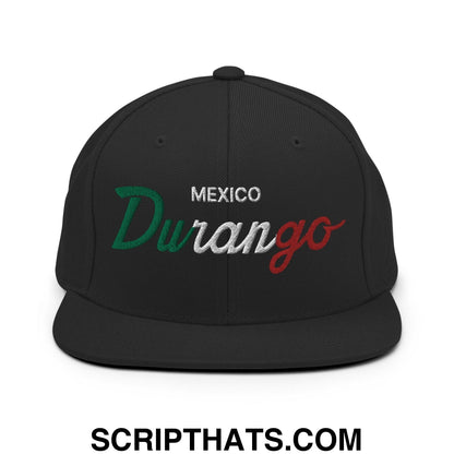 Durango Mexico Vintage Sports Script Snapback Hat Black