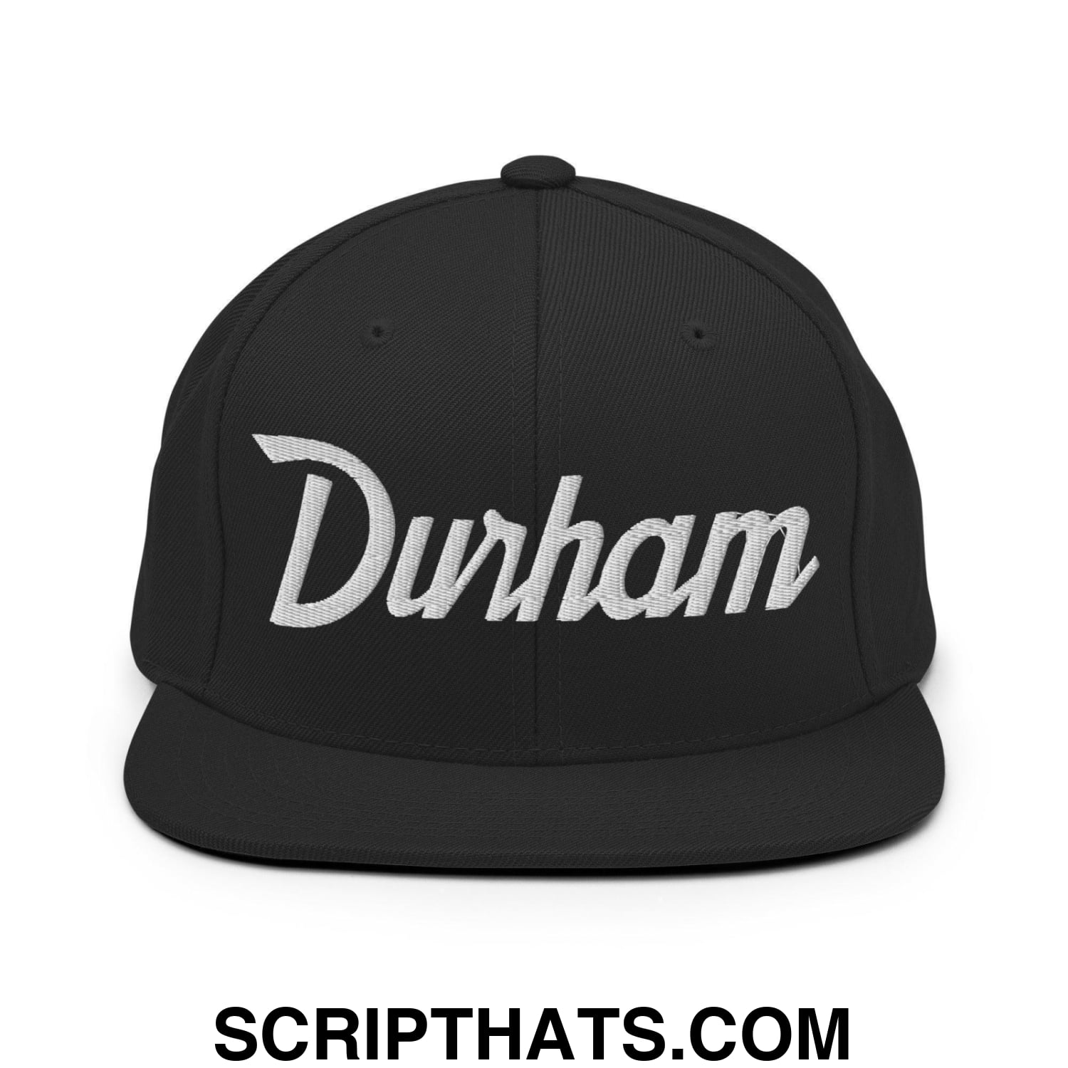 Durham Script Snapback Hat Black