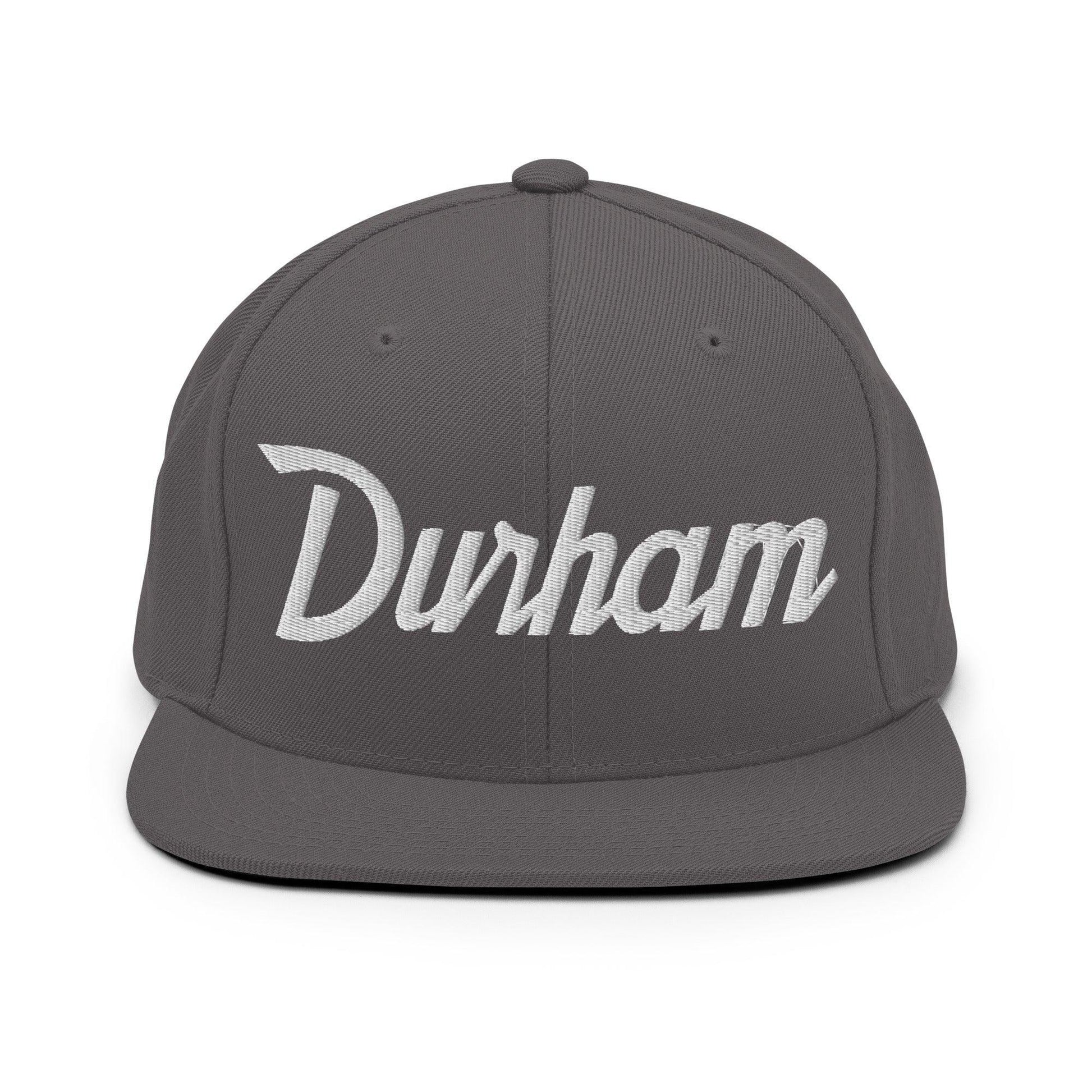 Durham Script Snapback Hat Dark Grey