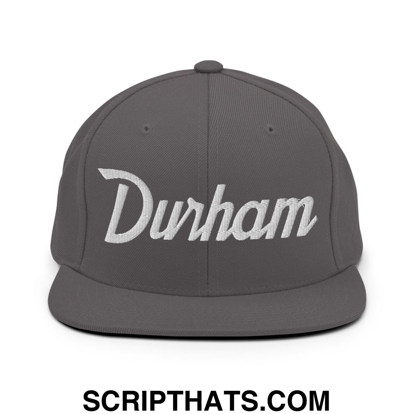 Durham Script Snapback Hat Dark Grey