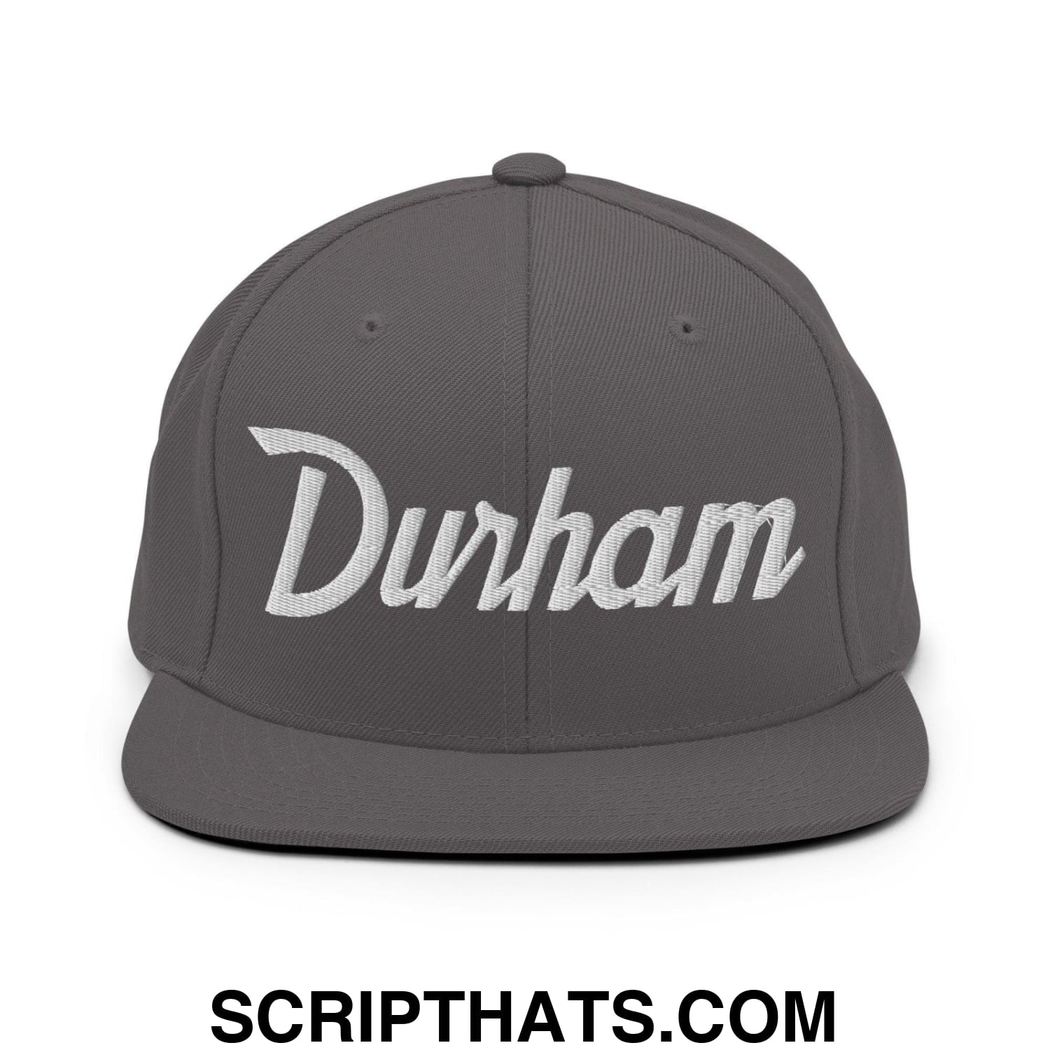 Durham Script Snapback Hat Dark Grey