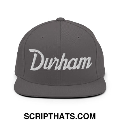 Durham Script Snapback Hat Dark Grey