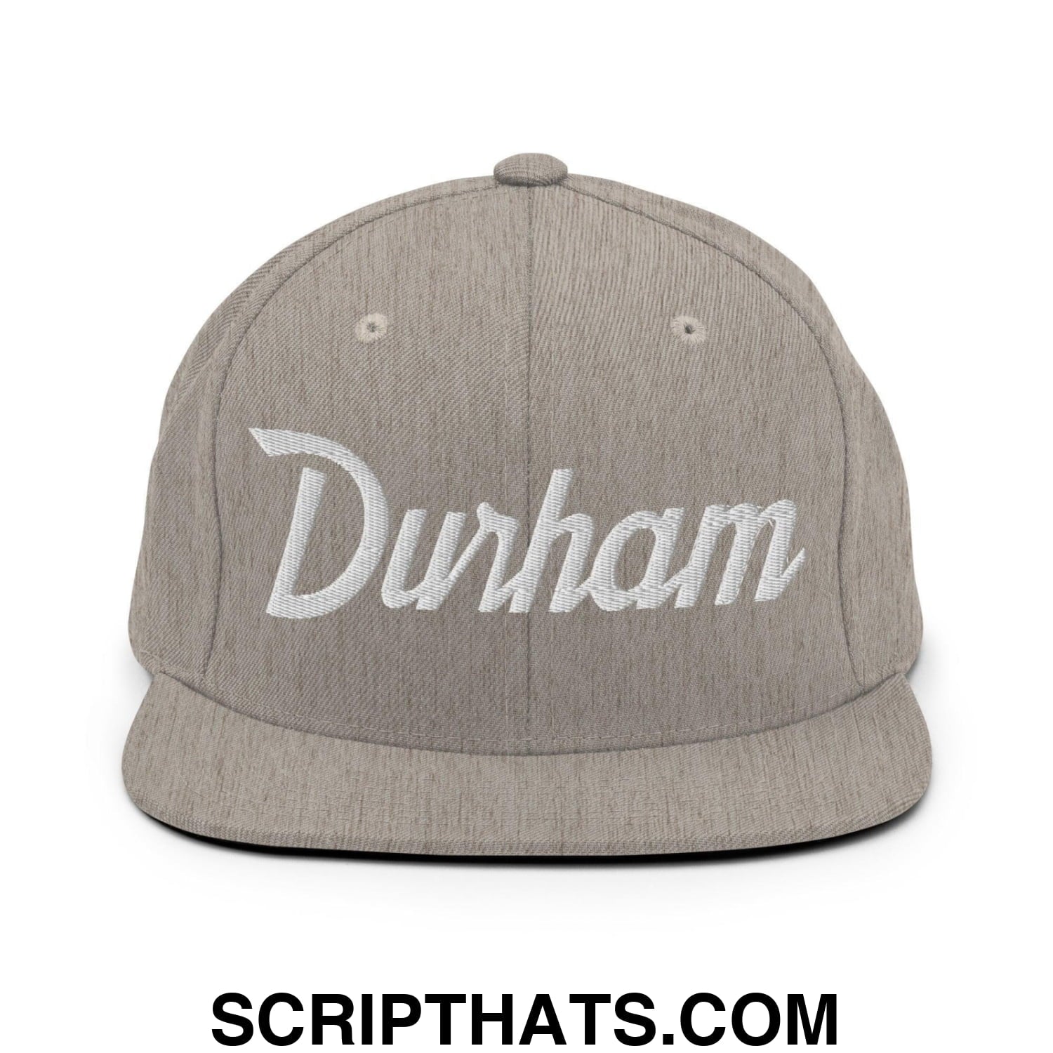 Durham Script Snapback Hat Heather Grey