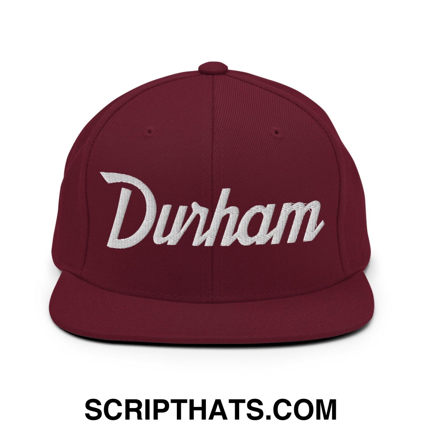 Durham Script Snapback Hat Maroon
